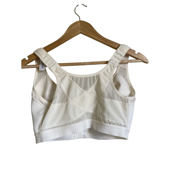 DELMIRA 34G Cream Ivory Bra Unlined Front Closure X-Shape Back Posture Wireless - Picture 2 of 9